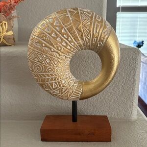 Gold and White Abstract Sculpture